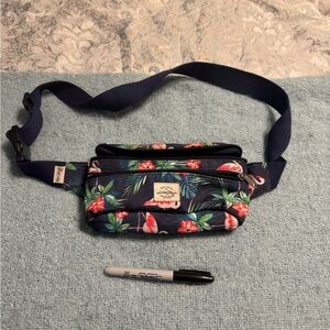 Floral Flamingo Print Fanny Pack
